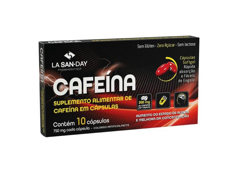 Cafeina Aumenta Concentração, Foco E Resistência Física 10 Cáps - La San-Day