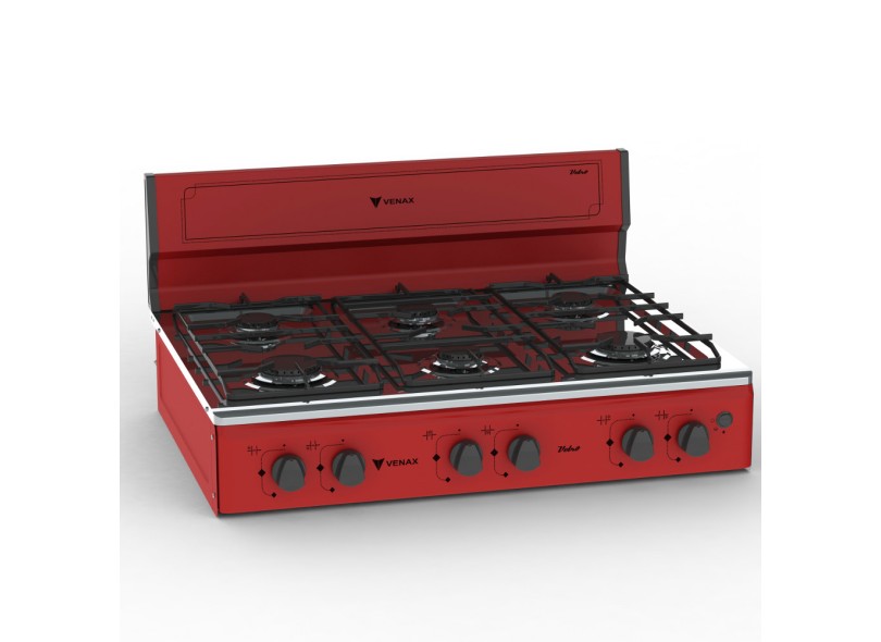 Fogão de Mesa Venax 6 Bocas Grand Petit Vetrô