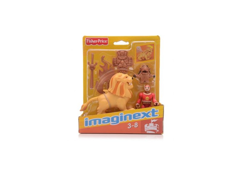 Boneco Imaginext Cavaleiro e Leão - Mattel