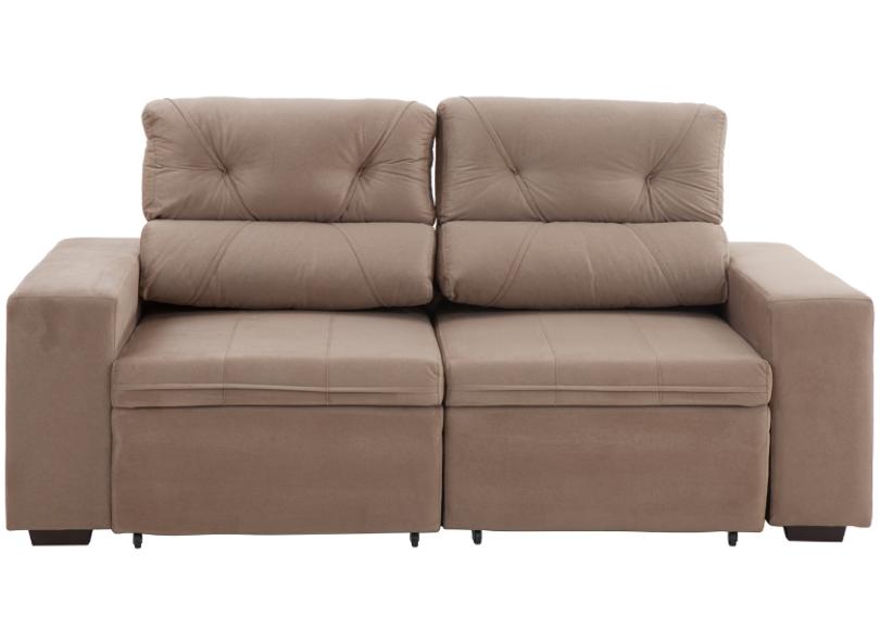 Sofá 3 lugares Reclinável Retrátil Suede Evolution Somopar