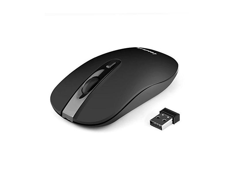 LeadsaiL Mouse recarregável sem fio para computador, mouse portátil fino sem fio 2,4 G, menos ruído para laptop mouse óptico com 5 níveis de DPI ajustáveis, mouse USB para laptop, desktop, MacBook