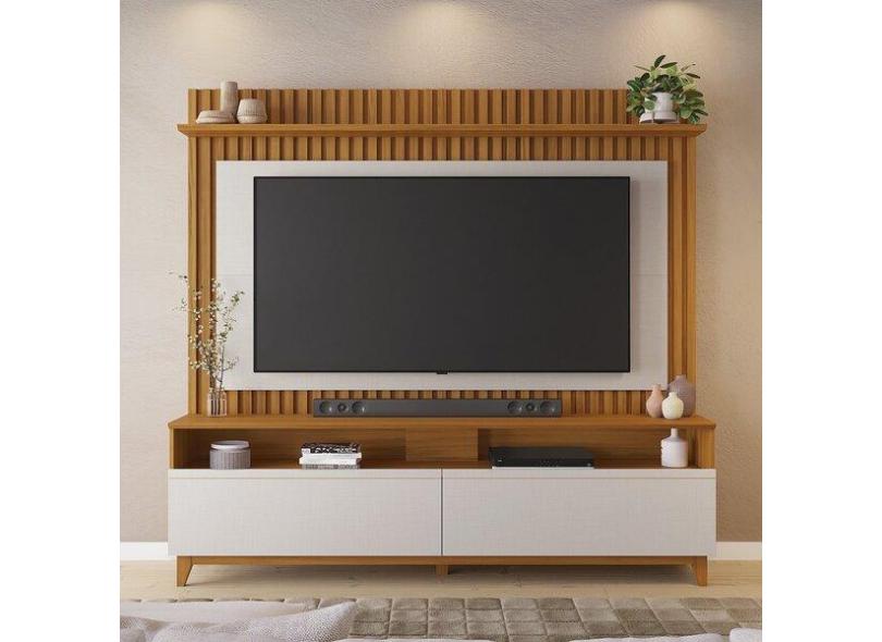 Home Theater Para Tv De 65" Com Detalhe Ripado Da Nt 1340 Fre