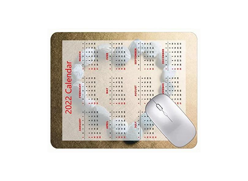 Mouse Pad 2022 Calendário com feriados, Amor, formato de coração, mouse pad para escritório