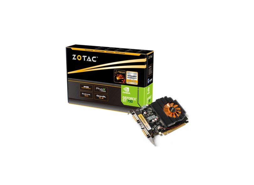 Placa de Video NVIDIA GeForce T 730 2 GB DDR3 128 Bits Zotac ZT-71103-10L