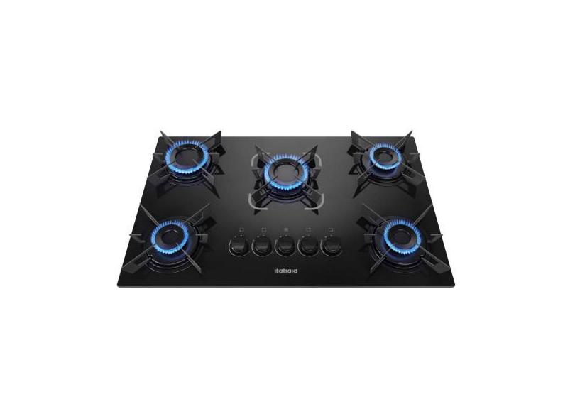 Fogão Cooktop Itatiaia Electra 5 Bocas Mesa de Vidro Preto 127/220V Tr