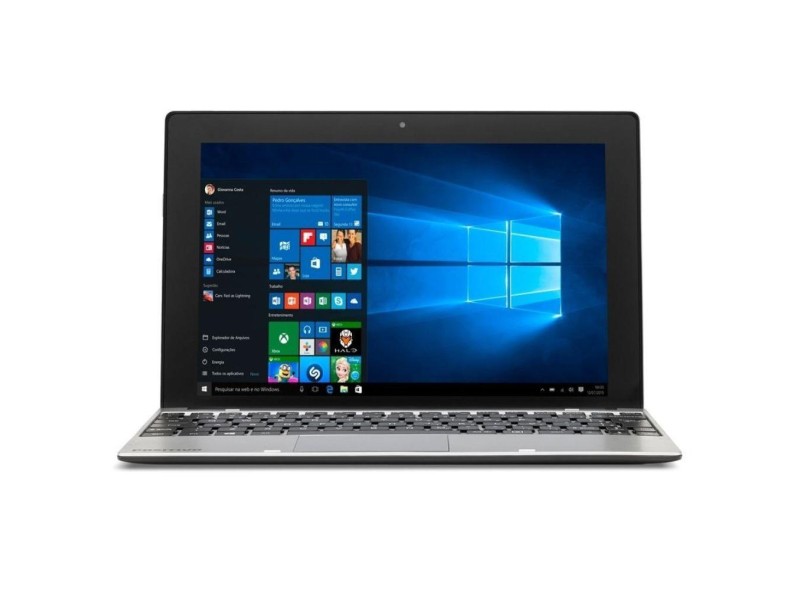 Notebook Conversível Positivo Intel Atom Z3735F 2 GB de RAM 32 GB 10.1 " Touchscreen Windows 10 DUO ZX3065