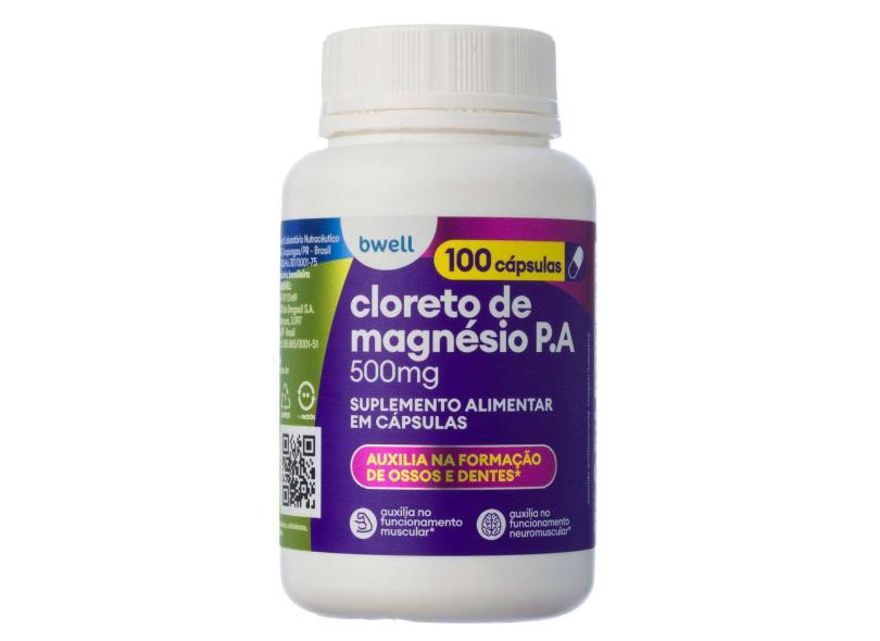 Cloreto de Magnésio P.A 500mg bwell 100 cápsulas 100 cápsulas