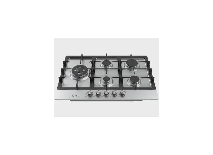 Cooktop 5 Bocas a Gás Natural Midea Tripla Chama Acendimento Automático CYB5B