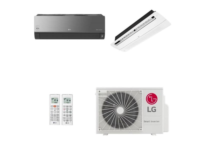 Ar-Condicionado Multi Split Inverter LG 21.000 (1x Evap HW Artcool 9.000 + 1x Evap Cassete 1 Via 18.000) Quente/Frio 220V