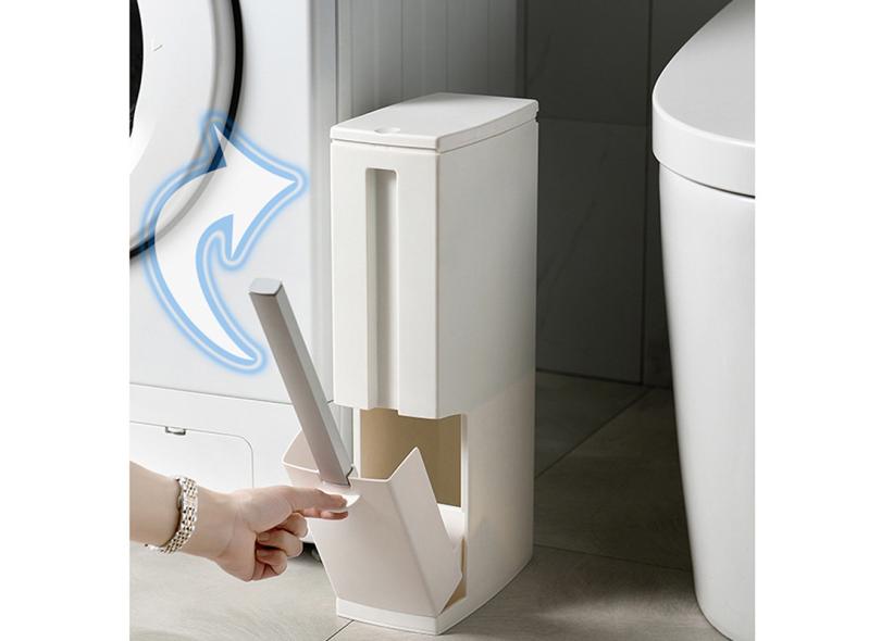 Lixo Estreito Pode Toalete Escova Set Banheiro Lixo Bin Lixo