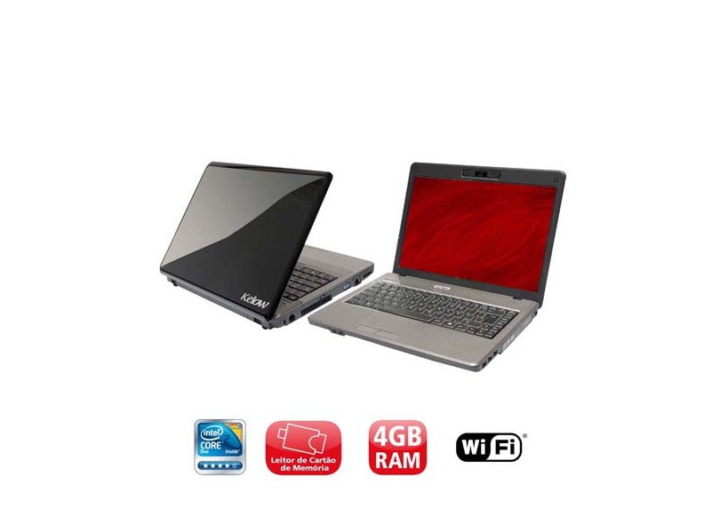 Notebook Kelow KMW4300 500GB Intel Core 2 Duo 2.0GHz 4GB