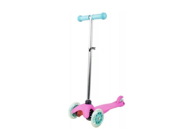 Patinete Infantil De 3 Rodas Com Led Na Roda Rosa E Azul Bbr - Bbr Toy