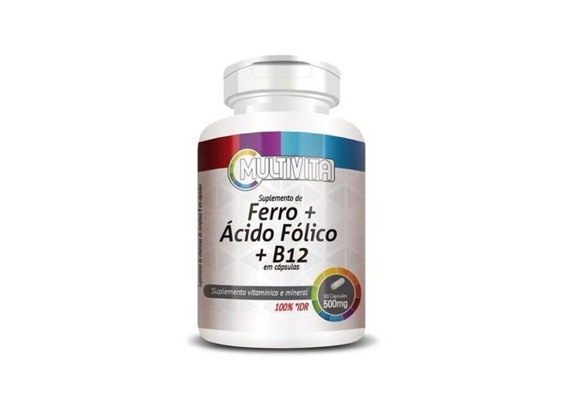 Ferro + Ácido Fólico + Vitamina B12 500Mg 60 Caps - Flora Nativa Do Br