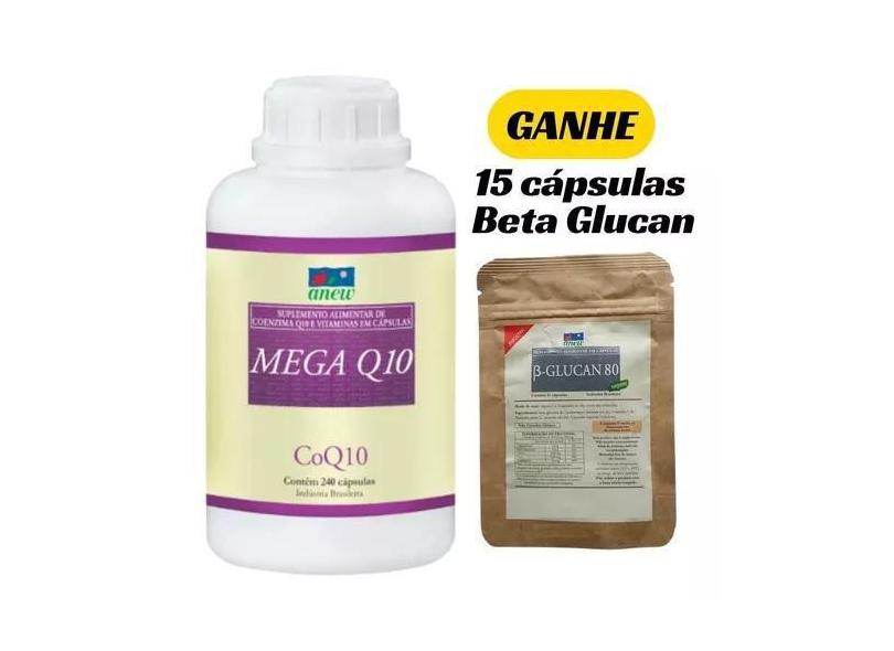 Mega Q10 Anew 240 Cáps + 15 Cáps Beta Glucan 250 Anew