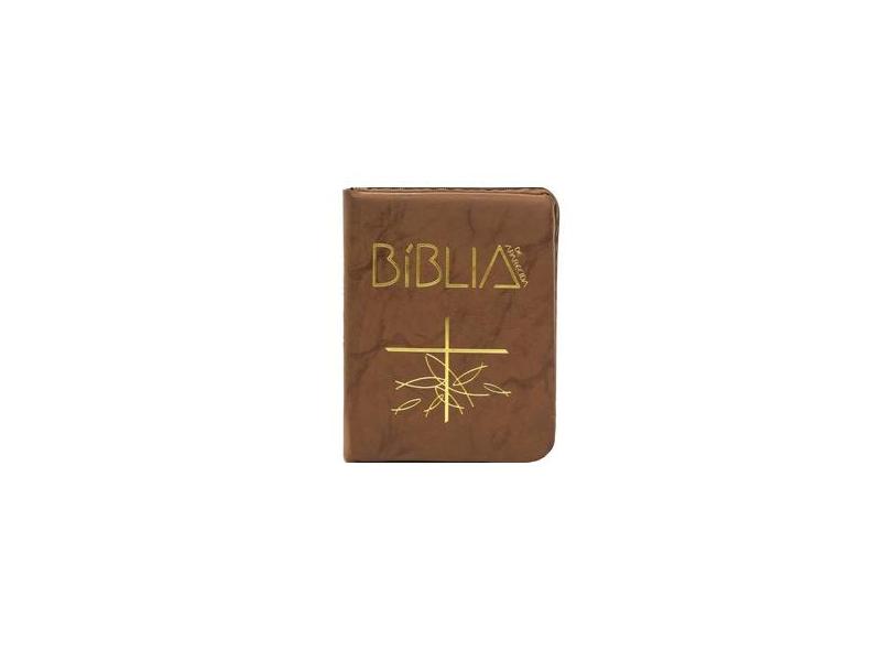 Bíblia de Aparecida Bolso - Marrom Com Zíper - Santuário, Editora; - 2501000275149