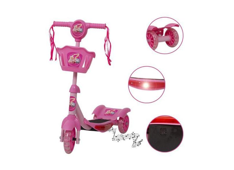 Patinete Infantil 3 Rodas Menina Barbie Cesta Envio Imediato - Toys 2U