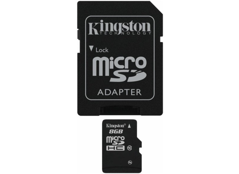 Cartão de Memória Micro SDHC com Adaptador Kingston 8 GB SDC10/8GB