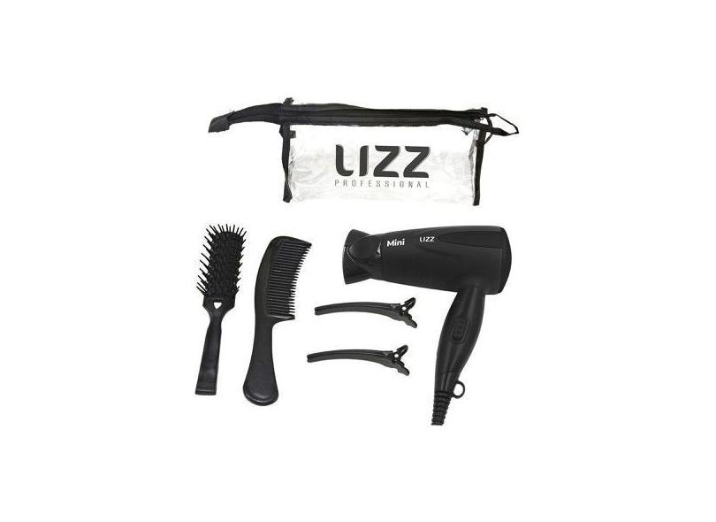 Secador De Cabelo Lizz Professional Classic Mini - Preto Para Viagem D