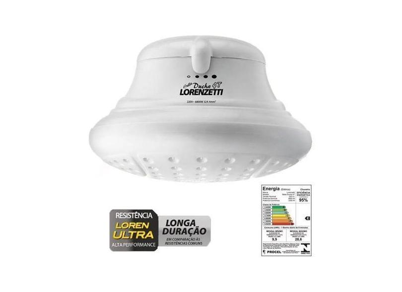 Chuveiro Bella Ducha Elétrica 4T 6800w 220v Lorenzetti, 220V