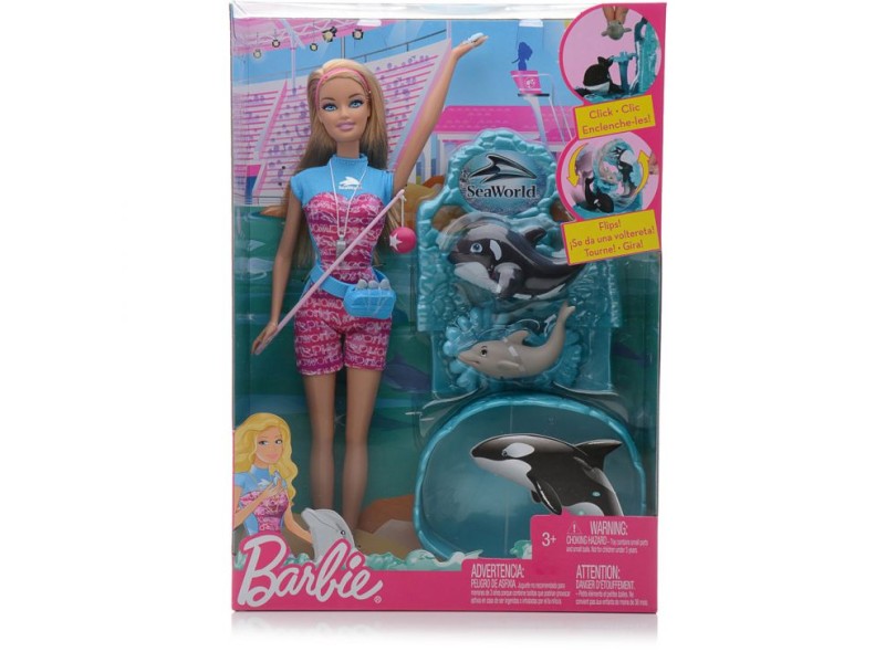 Boneca Barbie Quero Ser Treinadora do Sea World Mattel