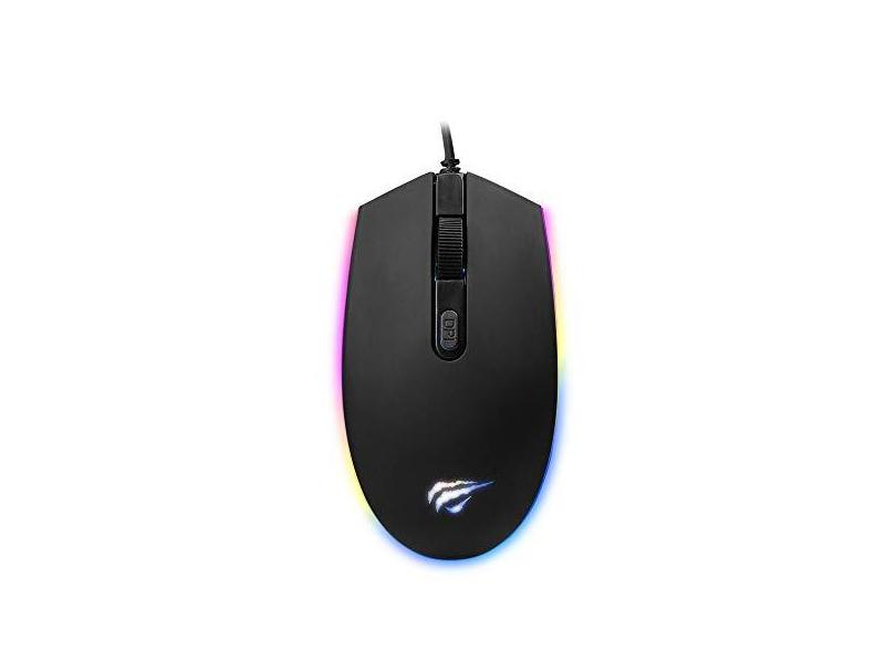 Mouse Gamer RGB, 4 Botões, 800-1000-1200 DPI, USB, HAVIT, MS1003