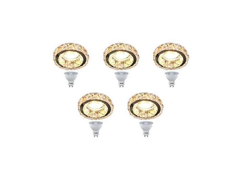 5 Spot Embutir Pastilhas Cristal Ac972 + LED 3000k Br. Quente TDL 35 ...