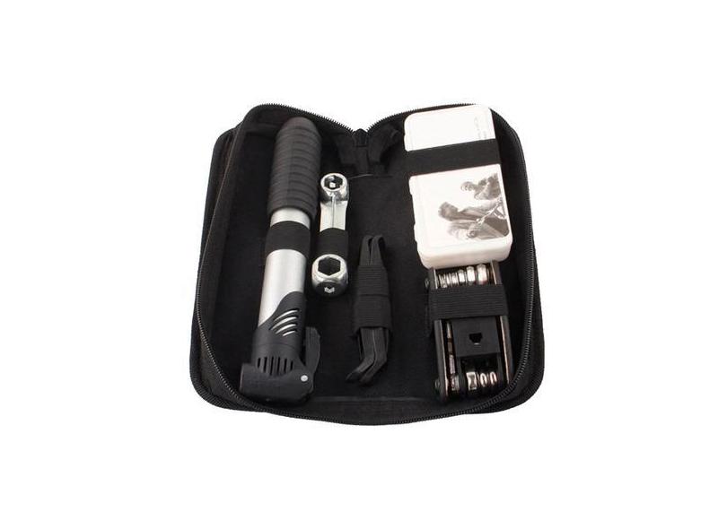 Kit Reparo Remendo Ferramenta Bicicleta + Bomba Encher Pneus - BIVENA