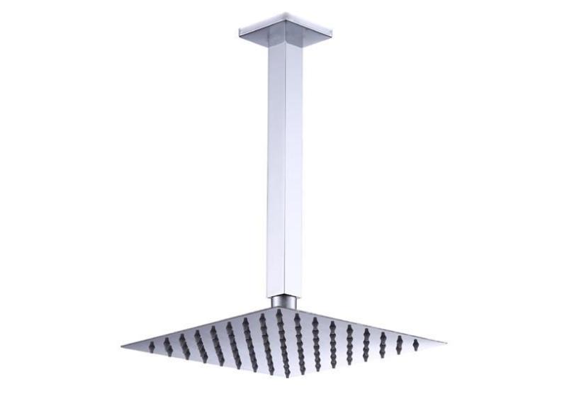 Ducha Chuveiro Slim Prizi Quadrado 20x20cm Inox 304 de Teto com Braço