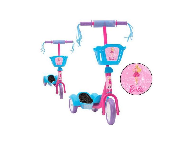 Patinete Tres Rodas Barbie Ajustável Para Crianças Toys 2U