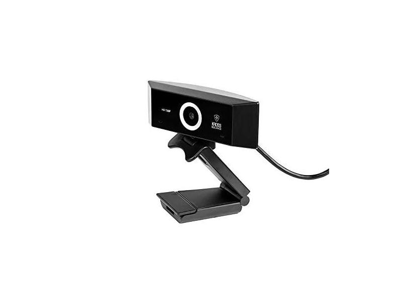 Webcam HD 720P Foco Manual, Tripé e Porteção de Lente - KE-WBM720P, Kross Elegance, Preto