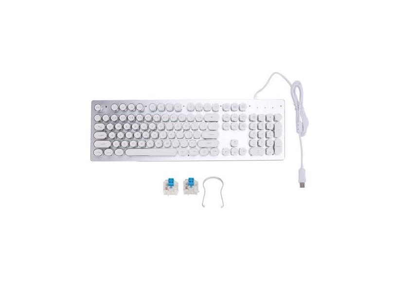 Teclado Mecânico para Jogos, Interruptor Azul 104 Teclas Teclados Retroiluminados RGB, Teclado de Computador Mecânico Com Fio USB para 7 8 10 XP para OS X PC Laptop Desktop PC