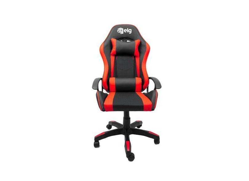 Cadeira Gamer Syrax Ergonômica com Ajuste de Altura e Estrutura Reforçada que Suporta 120kg Vermelha - CH36BKRD ELG