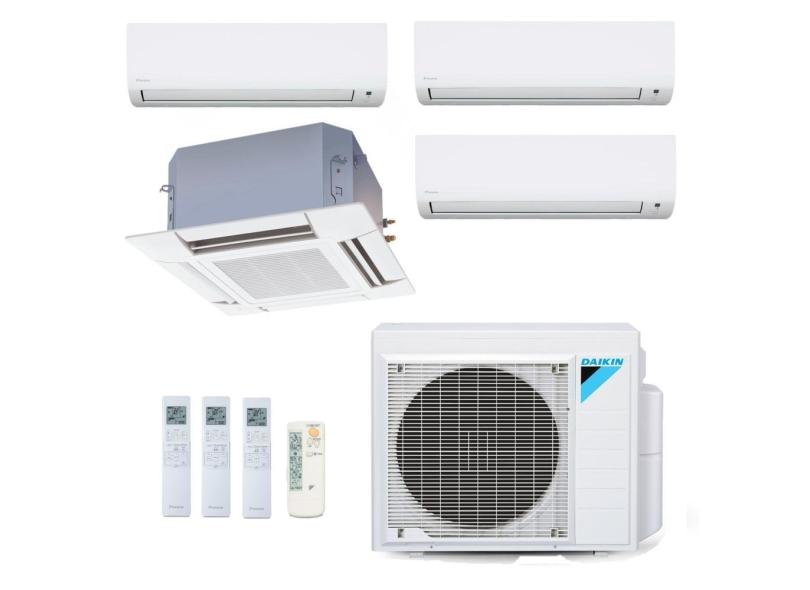 Ar-Condicionado Multi Split Inverter Daikin 28.000 (2x Evap HW 9.000 + 1x Evap HW 12.000 + 1x Evap Cassete 4 Vias 18.000) Quente/Frio 220V