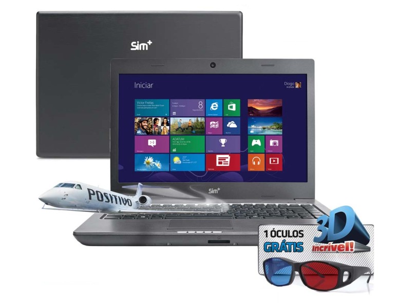 Notebook Positivo Intel Core i3 2328M 2ª Geração 2 GB 320 GB LED 14" Windows 8 4995M