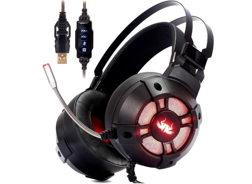 Fone Headset Gamer 7.1 USB pc Vibration Extreme KP-446