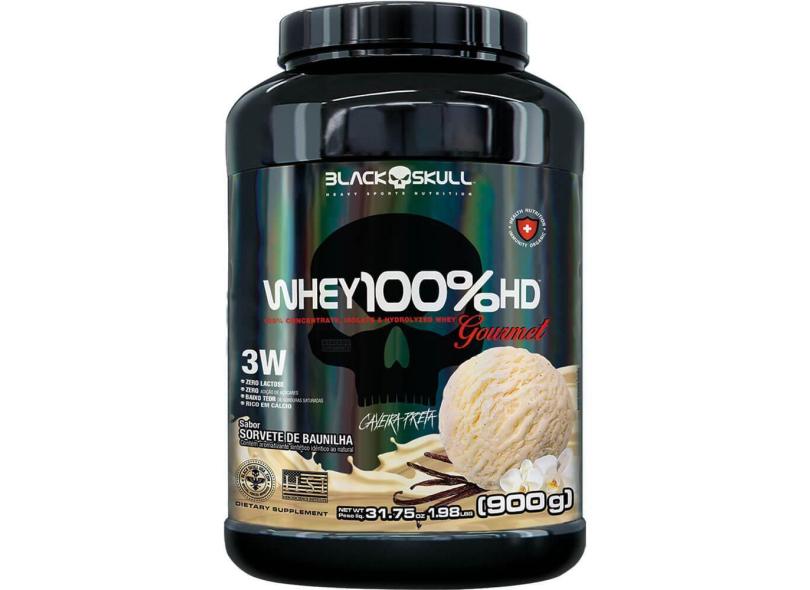 Whey 100% Hd Gourmet 900G Baunilha Black Skull