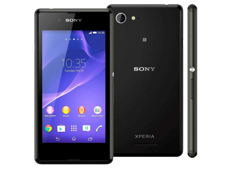 Smartphone Sony Xperia E3 Dual D2212 Câmera 5,0 MP 2 Chips 4GB Android 4.4 (Kit Kat) Wi-Fi 3G