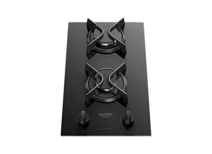 Fogão Cooktop A Gás Dako Supreme 2 Bocas Mesa Vidro Temperado Bivolt P