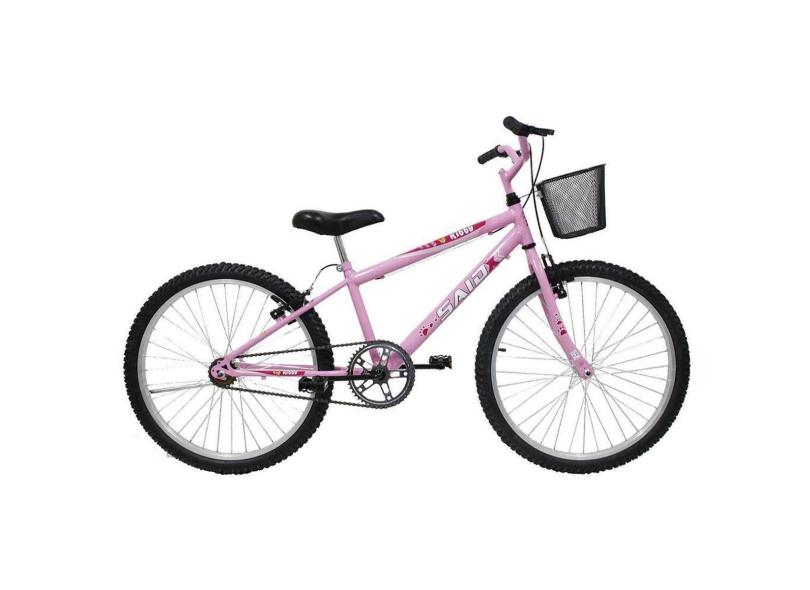 Bicicleta Aro 24 Feminina Mono Sem Marcha Com Cesta Saidx-Feminino