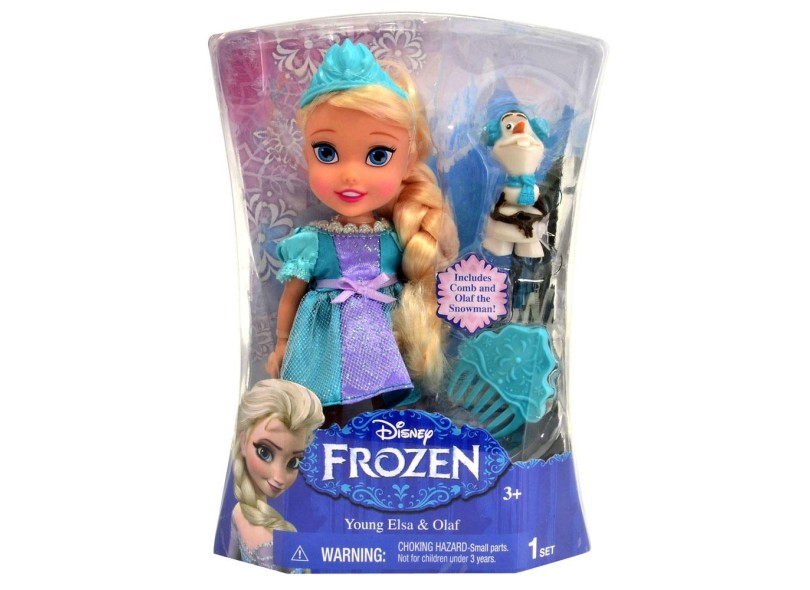 Boneca Princesas Disney Elsa Pequena e Olaf Sunny