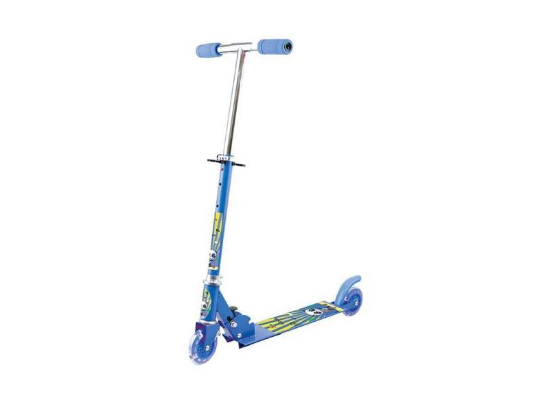 Patinete 2 Rodas C/ Led Menino Panda Até 45Kg Azul Dobrável - Art Brin