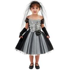 Imagem de Fantasia Noivinha Zumbi Infantil Com Véu - Rei Eli Ana