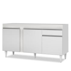 Imagem de Balcão Gabinete Para Pia 150cm Sem Tampo 3 Portas 1 Gaveta Dakota Branco - Lumil