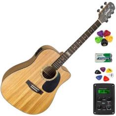 Imagem de Violão Giannini Folk Aço Gf1d Natural Zebra (Zw) + Kit9
