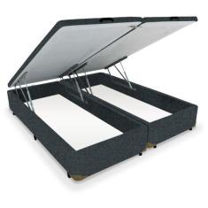 Imagem de Cama Box Cosmopolita Casal Padrão Bipartido Baú Frontal Pistão Canvas