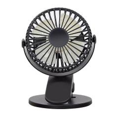 Imagem de Ventiladores de pedestal de mesa preto mini grampo portátil braçadeira ventilador de mesa usb recarregável 360 refrigerador de ar rotativo