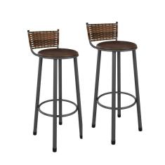 Imagem de Kit 2 Banquetas de Aço para Cozinha Bete Prata/Marrom