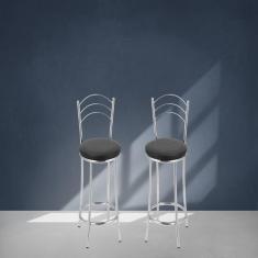 Imagem de Kit 2 Banquetas Bc26-c A101 Cromada/Preto