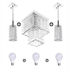 Imagem de Kit 2 Pendentes Clearcrillic + Marrycrilic Com Lâmpadas 6000