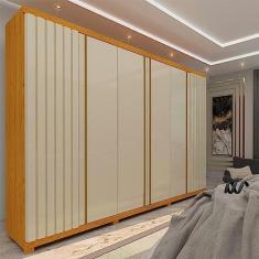 Imagem de Guarda Roupa Casal Ripado 6 Portas 4 Gavetas Naturale Off White Absolut New Gelius